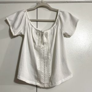 Large White Blouse Flowy Summer Shirt